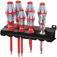 Wera 7-delige vde schroevendraaierset rvs + houder