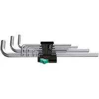 Wera 950 L/9 SM N Inbus Haakse schroevendraaierset 1.5 mm, 2 mm, 2.5 mm, 3 mm, 4 mm, 5 mm, 6 mm, 8 mm, 10 mm 9-delig