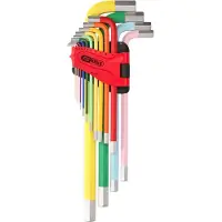 Ks Tools 151.4640 Inbus Haakse schroevendraaierset 1.5 mm, 2 mm, 2.5 mm, 3 mm, 4 mm, 5 mm, 6 mm, 7 mm, 8 mm, 10 mm, 12 mm, 14 mm, 17 mm, 19 mm 14-delig