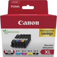 Canon Multipack 6431b009 Pgi-550xl / Cli-551 Zwart-cyaan-magenta-geel (6431b009)