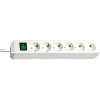 Brennenstuhl Eco-Line met schakelaar 6-voudig wit 3 m H05VV-F 3G1,5