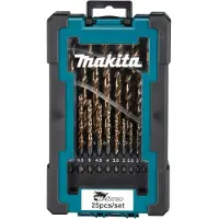 Makita D-67599 Metaal Metaal-spiraalboorset 1 mm, 1.5 mm, 2 mm, 2.5 mm, 3 mm, 3.5 mm, 4 mm, 4.5 mm, 5 mm, 5.5 mm, 6 mm, 6.5 mm, 7 mm, 7.5 mm, 8 mm, 8.5 mm, 9