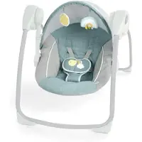 Ingenuity baby schommel met zonnekap - draagbare blauwe wipstoel.