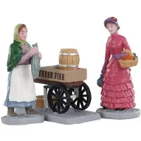 Lemax Fresh fish for sale set of 3 kerstfiguur