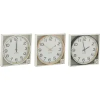J-Line wandklok Rond - kunststof - beige/wit/zwart - small - 3 stuks