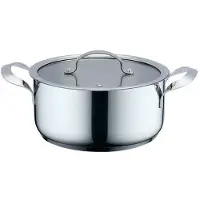 Haeger PA-20H.002A, Ronde, universele pan, roestvrij staal, roestvrij staal, 20 liter, keramisch, elektrisch, gas, inductie