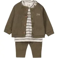 Dirkje - NOOS BOYS - Kledingset - 3delig - Vest - Broek - Shirt - Faded Green - Maat 56
