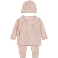 Dirkje overslagshirt + broek + muts roze Set Meisjes Katoen Ronde hals - maat 50