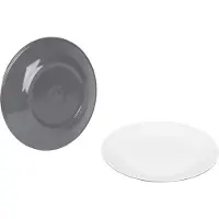 Bo Camp - Ontbijtbord - Two-Tone - Melamine - 4 Stuks - Grijs