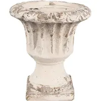 Clayre & Eef Bloempot Ø 18x20 cm Beige Keramisch materiaal Plantenhouder Beige Plantenhouder