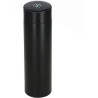 Springos Thermosfles - Thermoskan - LCD- Display - 500 ML - RVS - Zwart