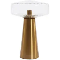 Light & Living Tafellamp Ø30x45 cm PLEAT glas helder+goud