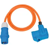 Brennenstuhl Camping stroom kabel CEE 3-pins (m) - CEE 3-pins (v) + Schuko CEE 7/3 (v) - 3x 2,50mm / oranje - 1,5 meter