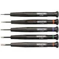 Bernstein 4-380 Horlogemaker-schroevendraaier set 5-delig Kopbreedte: 1 mm, 1.5 mm, 2 mm, 2.5 mm, 3 mm