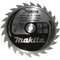 Makita B-32895 SPECIALIZED B-32895 Cirkelzaagblad 136 x 10 x 1.5 mm Aantal tanden: 24 1 stuk(s)