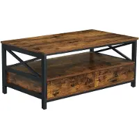 Leobert Salontafel - - Rustiek bruin/zwart - 100 x 55 x 47 cm