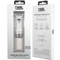Karl Lagerfeld Pasek KLAWMSLKW Apple Watch 38/40/41mm bia?y/white strap Silicone Karl Heads