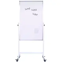 Ivol Verrijdbaar whiteboard - Dubbelzijdig - 80x120 cm - Wit frame
