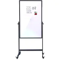Ivol Verrijdbaar whiteboard - Dubbelzijdig- 66x110 cm – Zwart frame