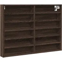 vidaXL Vitrinekast 80x8,5x58 cm bewerkt hout bruin eikenkleurig