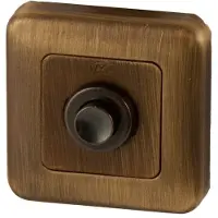 Hardbrass Beldrukker Qbe vierkant - mat brons