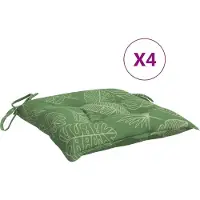 vidaXL Stoelkussens 4 st bladpatroon 40x40x7 cm stof