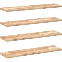 vidaXL Wandschappen 4 st zwevend 100x20x2 cm onbehandeld acaciahout