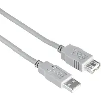 Hama 00200906, 3 meter, USB A naar USB A, USB 2.0, 0,48 Gbit/s, grijs