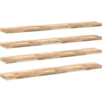 vidaXL Wandschappen 4 st zwevend 120x20x4 cm onbehandeld acaciahout