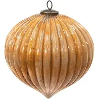 Clayre & Eef Kerstbal XL Ø 25 cm Goudkleurig Glas Kerstdecoratie Goudkleurig Kerstdecoratie