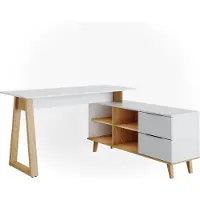 Vicco Nautica Bureau – 138 x 60 cm met laden XXL Wit