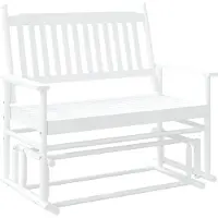 vidaXL Schuifbankje 118x70x104,5 cm massief populierenhout wit