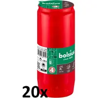 Bolsius 20 stuks graflichten rood transparant herdenkingskaars nr. 4 140/57 (75 uur)