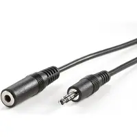 Roline audio verleng kabel 3,5mm M/F, zwart, 2 m