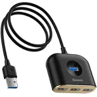 Baseus USB Splitter / USB Hub Adapter 1 meter | 4-poort | Zwart