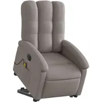 vidaXL Sta-op-massagestoel elektrisch verstelbaar stof taupe
