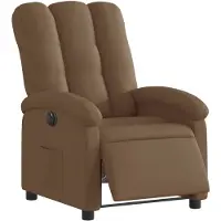 vidaXL Fauteuil verstelbaar elektrisch stof bruin