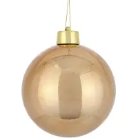 House of Seasons grote kerstbal - licht koper - D20 cm - kunststof - Kerstbal