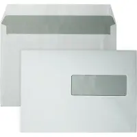 DULA C5 Enveloppen A5 formaat wit - Met venster rechts - 229 x 162 mm - 250 stuks - Zelfklevend met plakstrip - 80 Gram -