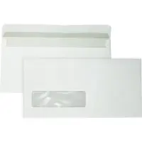 DULA EA5/6 Enveloppen - 110 x 220 mm - Venster links - 50 Stuks - Zelfklevend met plakstrip - 80 gram -