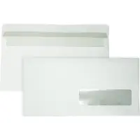 DULA - EA5/6 Enveloppen - 110 x 220 mm - Venster rechts - 1000 Stuks - Zelfklevend met plakstrip - 80 gram