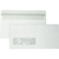 DULA EA5/6 Enveloppen - 110 x 220 mm - Venster links - 1000 Stuks - Zelfklevend met plakstrip - 80 gram -