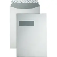DULA EA4 Enveloppen - Akte envelop - Venster links - 220 x 312 mm - 50 stuks - Wit -zelfklevend met plakstrip - 120 gram -