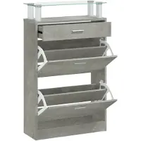 vidaXL Schoenenkast 63x24x104 cm bewerkt hout betongrijs
