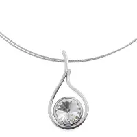 Behave Luxe Dames Ketting Zilverkleur met Kristal Hanger – Druppel Design – Verstelbaar 43-51 cm – Nikkelvrij – Elegant Cadeau voor Vrouw