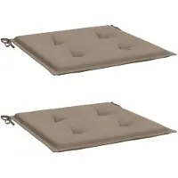 vidaXL Tuinstoelkussens 2 st 40x40x3 cm oxford stof taupe