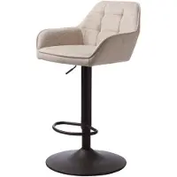 Håum Giga Living - Barkruk Zandkleur/Zwart - Draaibaar - 50x50x89-104cm - Nolan