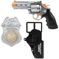 Toi-Toys Speelgoed politie pistool met holster en badge - met licht en geluid - inclusief batterijen