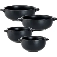 Cosy & Trendy Set van 8x stuks tapas/amuse/snack schaaltjes zwart van porselein 10 en 13 cm rond - Kommetjes