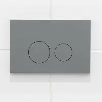 Qeramiq Push Bedieningsplaat - voor Geberit UP320 inbouwreservoir - dualflush - ronde knoppen - kunststof licht grijs